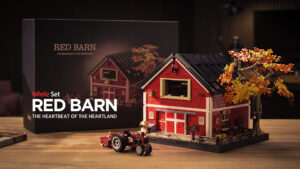 nifeliz building toy red barn building set build compatible with lego